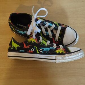 Converse Kids Sneakers with Dinosaur Print - Black and Multicolor